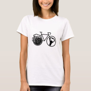Bike with beer glass. Bottle opener icon T-Shirt
