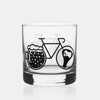 Bike with beer glass. Bottle opener icon Whiskey Glass
