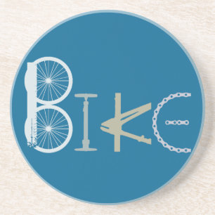 Bike Words from Bike Parts Bicycle Sports fan Coaster