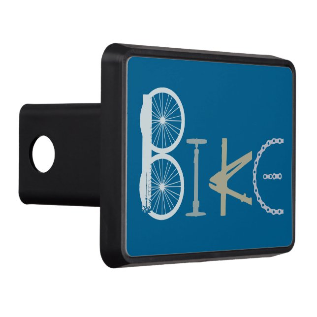 Bike Words from Bike Parts Bicycle Sports fan Trailer Hitch Cover (Right)