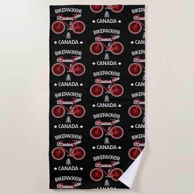 Bikepacking Canada Beach Towel (Front)