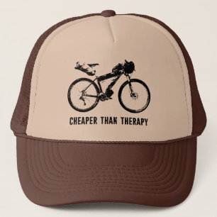 Bikepacking, Cheaper Than Therapy Trucker Hat