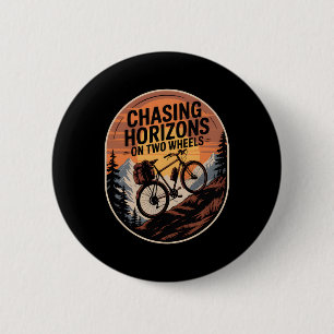 Bikepacking Outdoor Mountain Biking Chasing Horizo 2 Inch Round Button