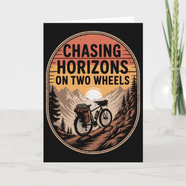 Bikepacking Outdoor Mountain Biking Chasing Horizo Card (Front)