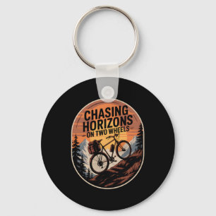 Bikepacking Outdoor Mountain Biking Chasing Horizo Keychain
