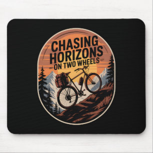 Bikepacking Outdoor Mountain Biking Chasing Horizo Mouse Pad