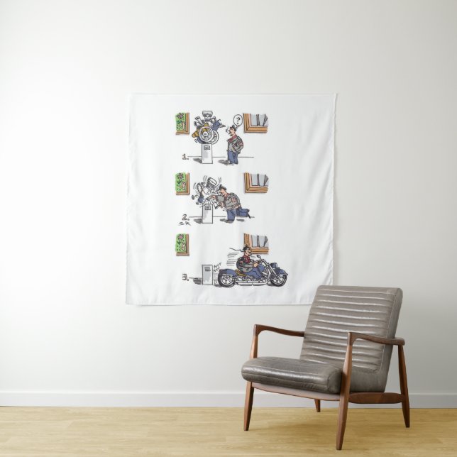 Biker Au Musée tapisserie (En situation)