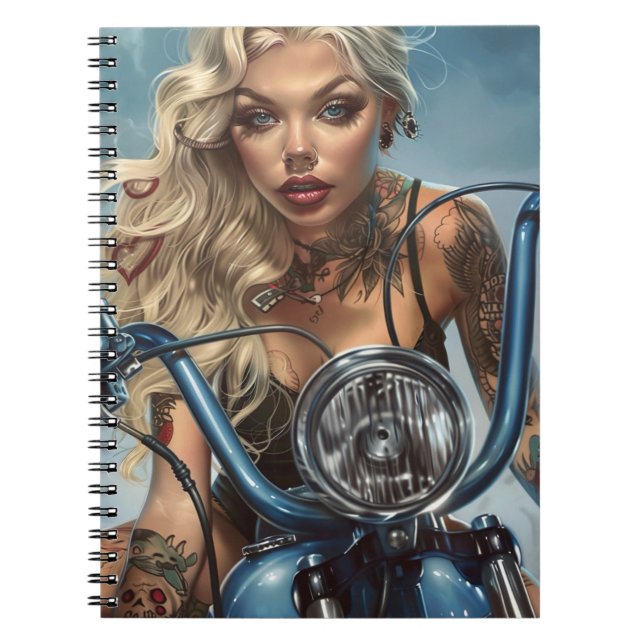 Biker Babe11 Notebook (Front)