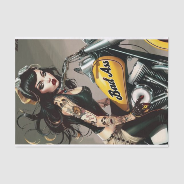 Biker Babe2 Bad to the Bone Edition Tissue Paper (Front)