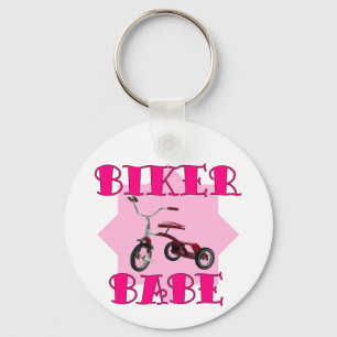 Biker Babe /pink Keychain