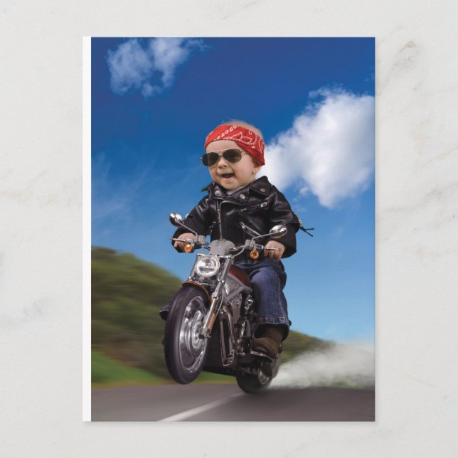 Biker Babe Postcard (Front)