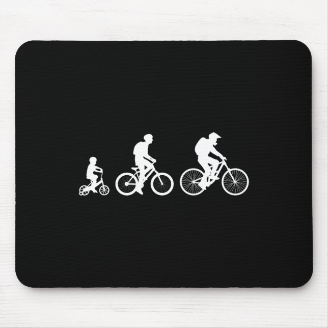 Biker Bicycle Cycling Mountain Biking Evolution  Mouse Pad (Front)