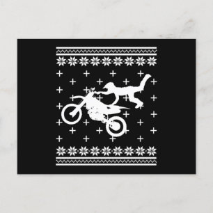 Biker Bike Motocross Ugly Christmas Motorcycle Gif Postcard