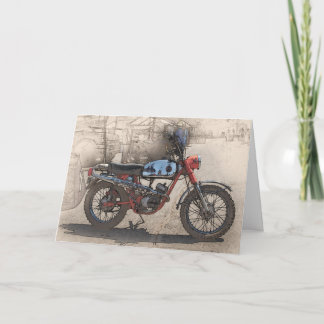 Biker Birthday Card Vintage Motorcycle
