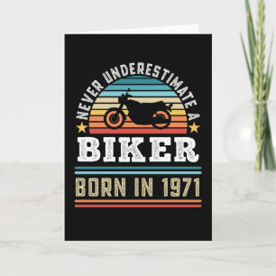 Biker born 1971 50th Birthday Motorbike Gift Dad Card