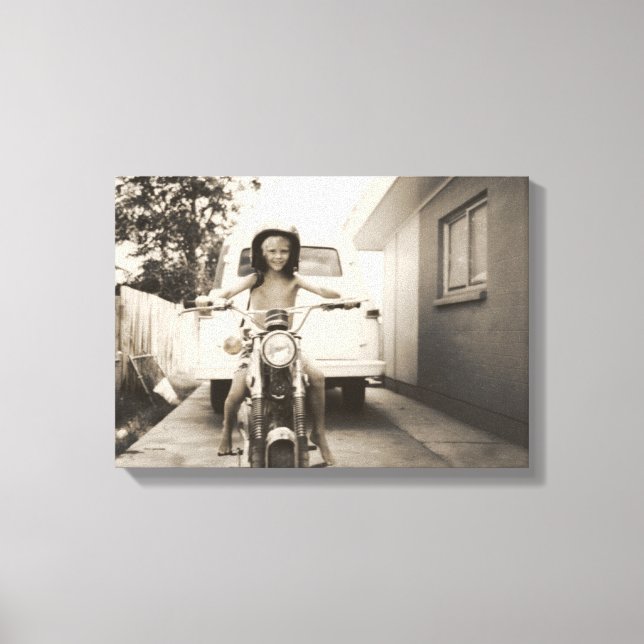 biker boy canvas print (Front)