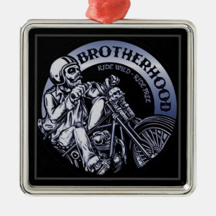 Biker Brotherhood Black Metal Ornament