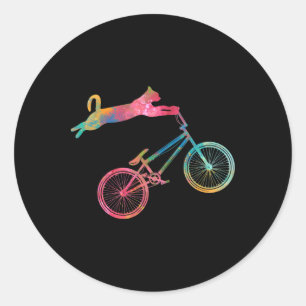 Biker Cat Owners Mountain Cycling And Biking For M Classic Round Sticker