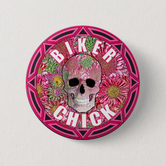 Biker Chick 001 2 Inch Round Button