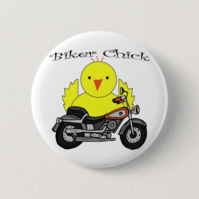 Biker Chick 2 Inch Round Button (Front)