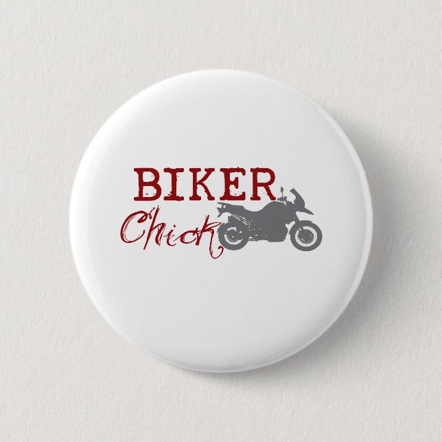 Biker Chick 2 Inch Round Button (Front)