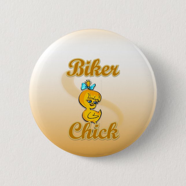 Biker Chick 2 Inch Round Button (Front)