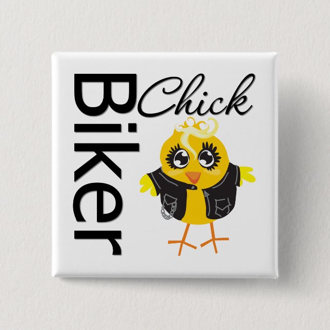 Biker Chick 2 Inch Square Button (Front)