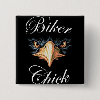 biker chick 2 inch square button
