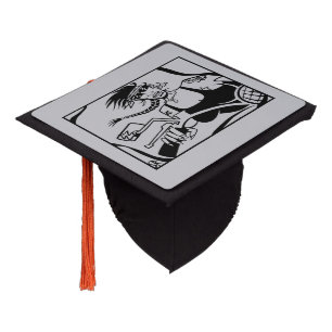 Biker Chick black grey graduation cap