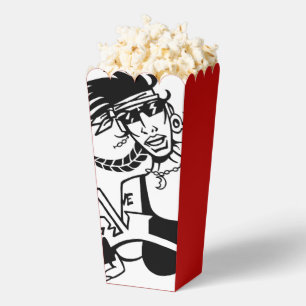 Biker Chick black white red popcorn boxes