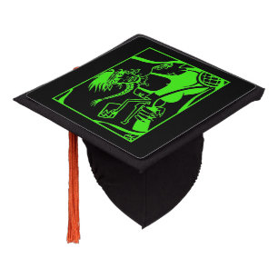 Biker Chick green black graduation cap