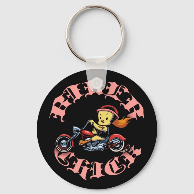 Biker Chick II Keychain (Front)