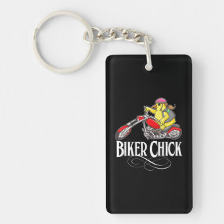 Biker Chick Motorcycle Women's Keychain