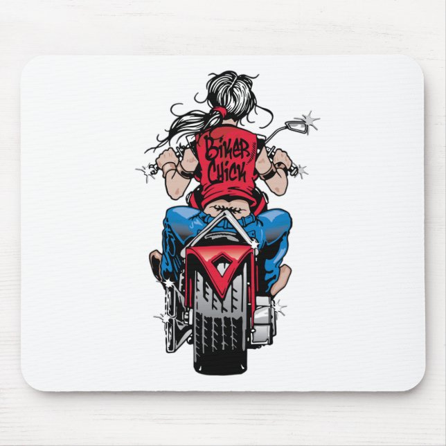 Biker Chick Mouse Pad (Front)