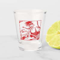 Biker Chick red shot glass