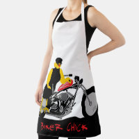BIKER CHICK Sitting on Her Motorcycle