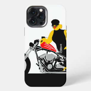 BIKER CHICK Sitting on Her Motorcycle iPhone 13 Pro Max Case
