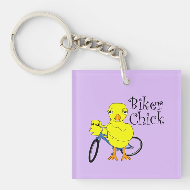 Biker Chick Text Keychain (Front)