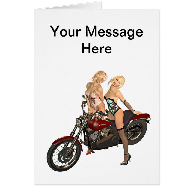 Biker chicks customizable card (Front)