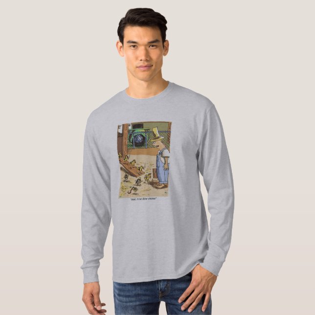 Biker Chicks grey long sleeve shirt (Front Full)