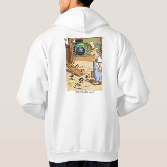 Biker Chicks white hooded sweatshirt back (Back)