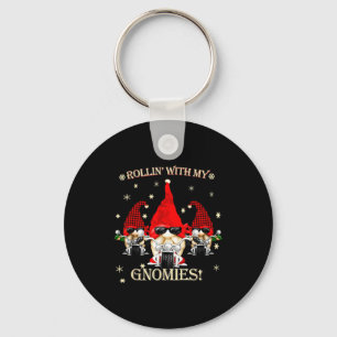 Biker Christmas Gnomes Biker Garden Christmas Gnom Keychain