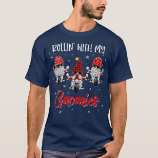 Biker Christmas Gnomes Biker Garden Christmas Gnom T-Shirt