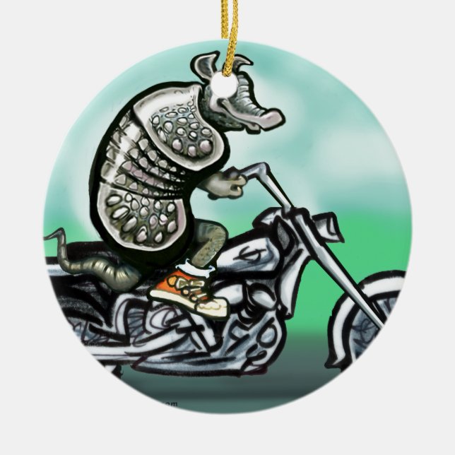 Biker Club Dillo Ceramic Ornament (Front)