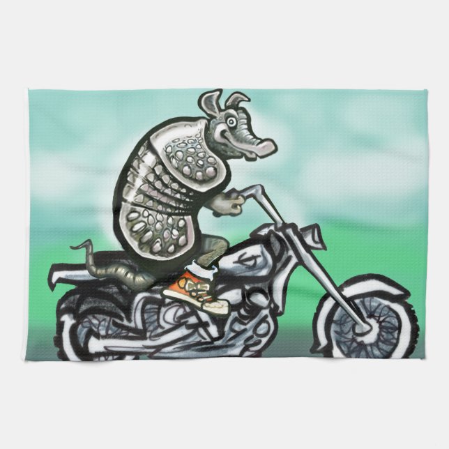 Biker Club Dillo Kitchen Towel (Horizontal)