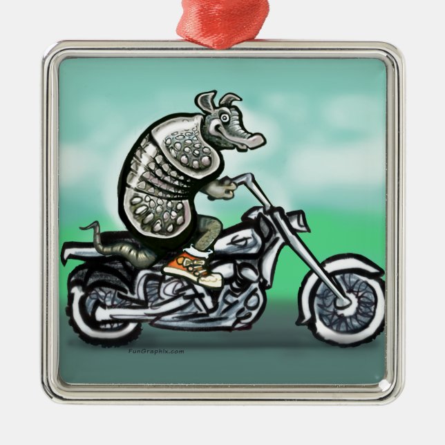 Biker Club Dillo Metal Ornament (Front)