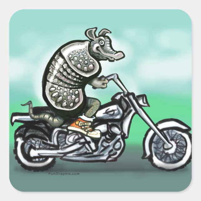 Biker Club Dillo Square Sticker (Front)