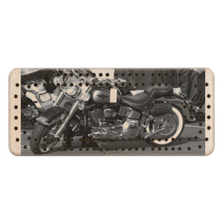 Biker Cribbage Board Maple Cribbage Board