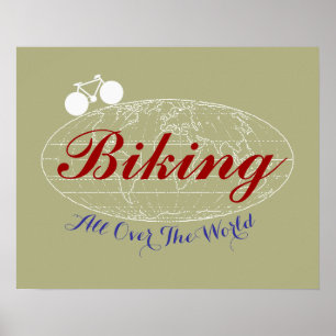 biker cycling adventures around the world poster