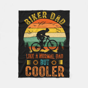 Biker Dad Bicycle Vintage Father's Day Design For Fleece Blanket